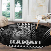 Hawaiian Ikaika Warrior Round Carpet Tribal Pattern LT05 - Polynesian Pride