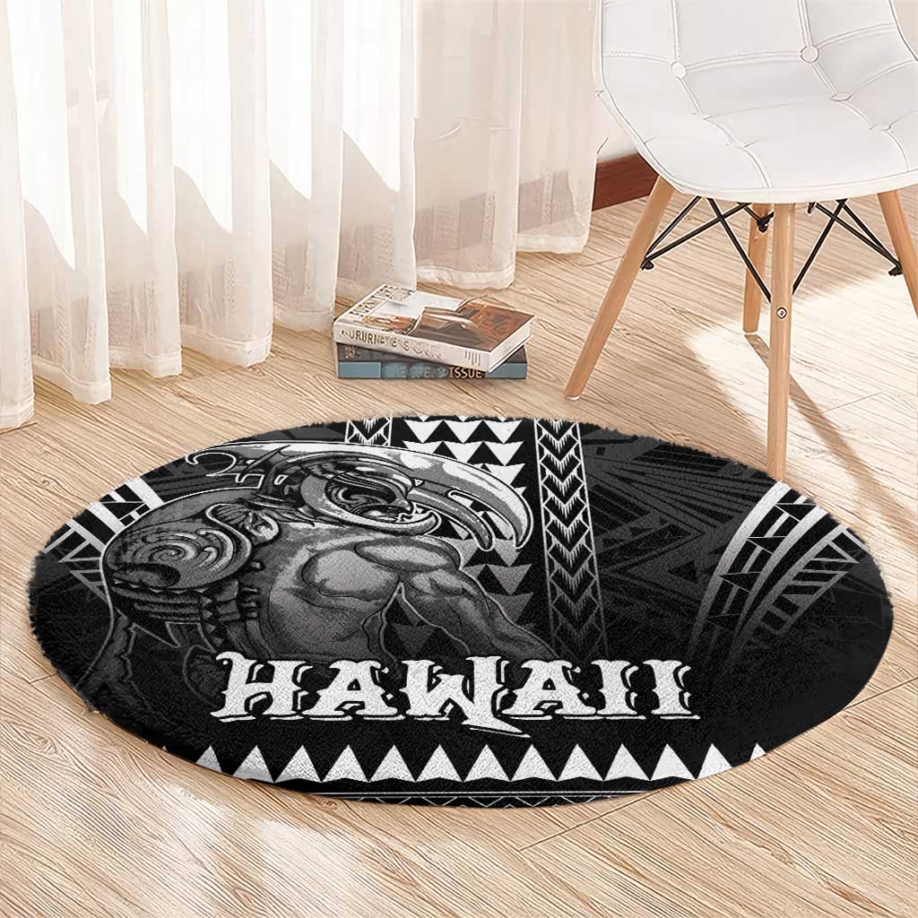 Hawaiian Ikaika Warrior Round Carpet Tribal Pattern LT05 - Polynesian Pride