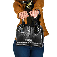 Hawaiian Ikaika Warrior Shoulder Handbag Tribal Pattern LT05 One Size Black - Polynesian Pride