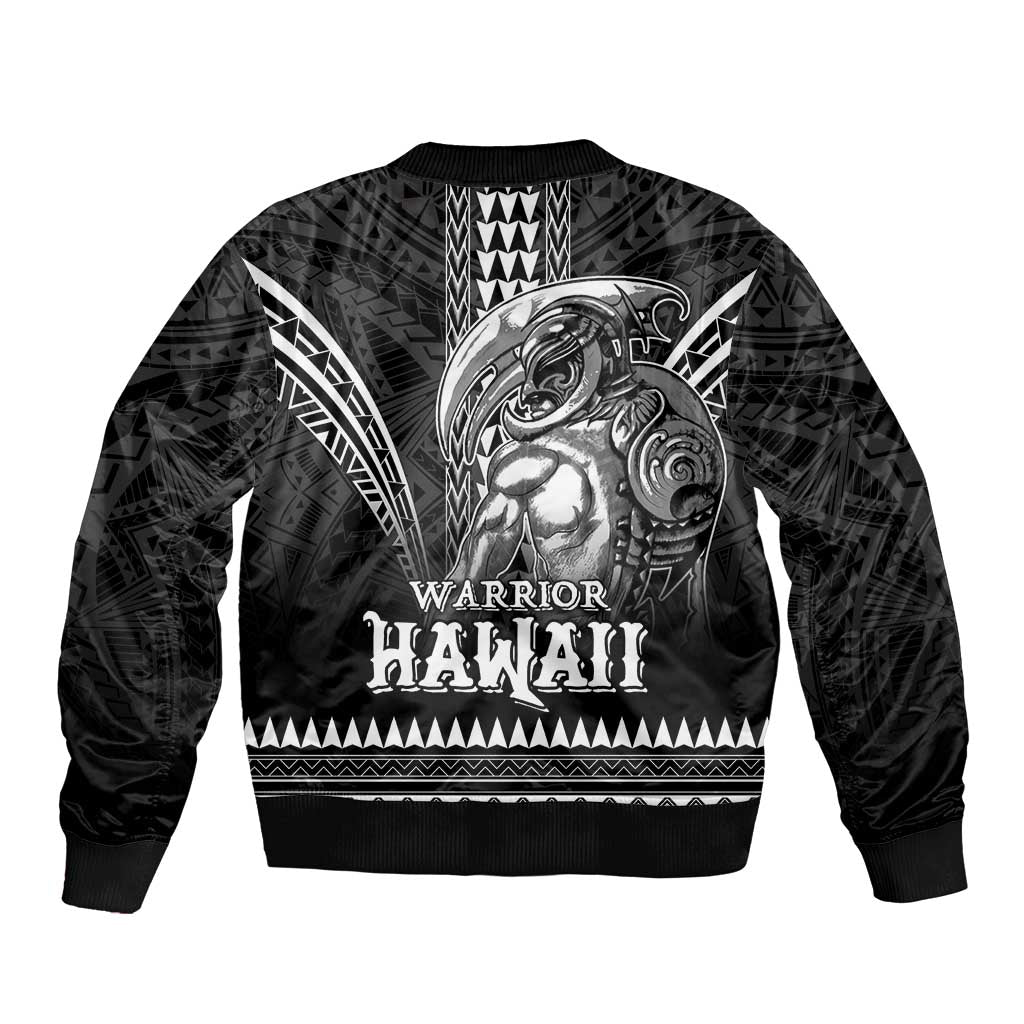 Hawaiian Ikaika Warrior Sleeve Zip Bomber Jacket Tribal Pattern LT05 - Polynesian Pride