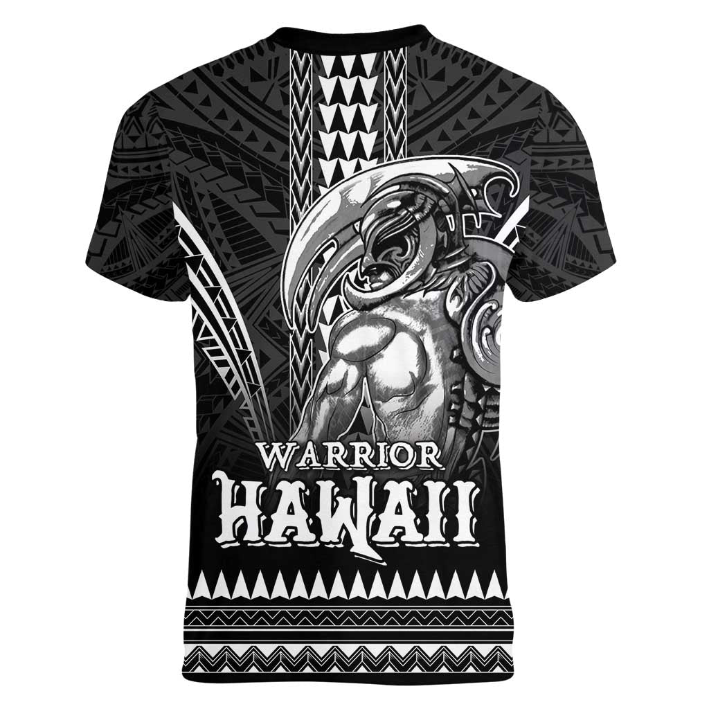 Hawaiian Ikaika Warrior Women V-Neck T-Shirt Tribal Pattern LT05 - Polynesian Pride