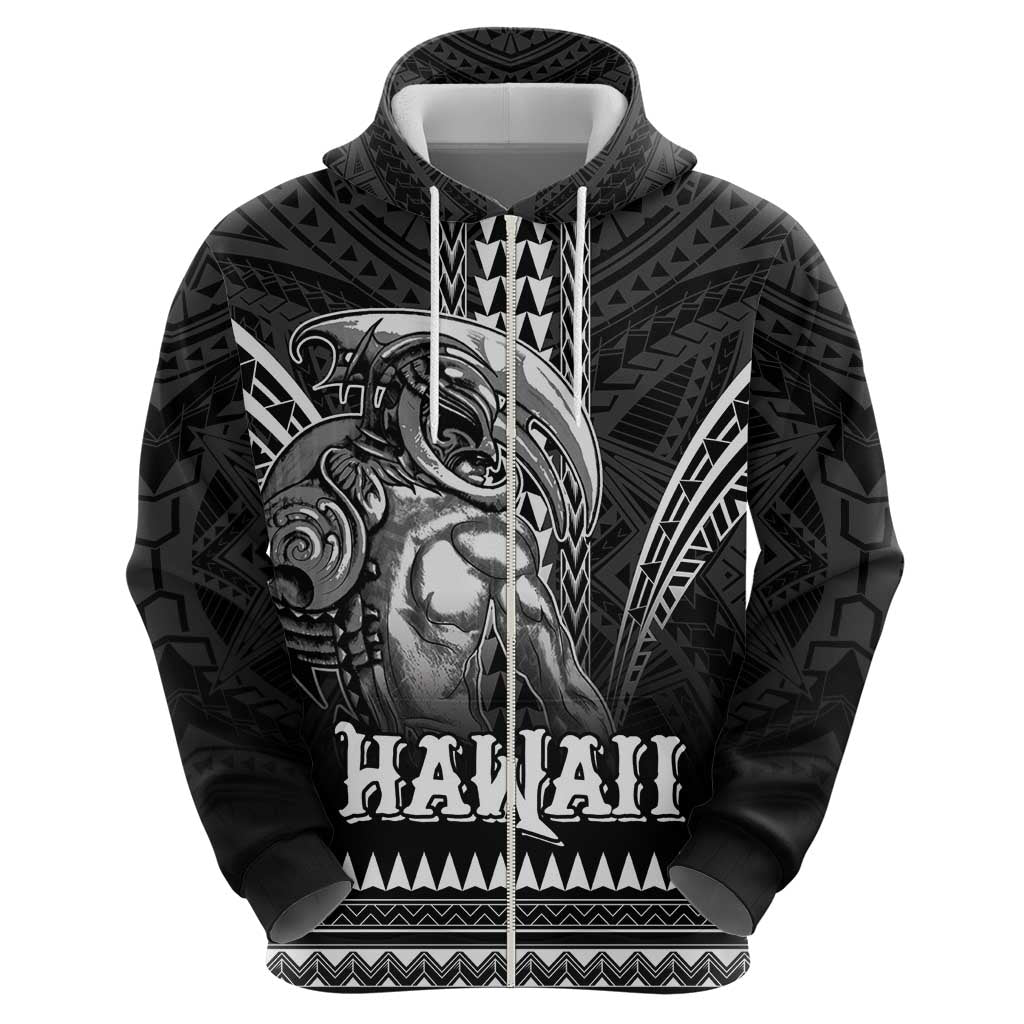 Hawaiian Ikaika Warrior Zip Hoodie Tribal Pattern LT05 - Polynesian Pride