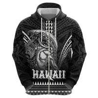 Hawaiian Ikaika Warrior Zip Hoodie Tribal Pattern LT05 - Polynesian Pride