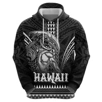 Hawaiian Ikaika Warrior Zip Hoodie Tribal Pattern LT05 - Polynesian Pride