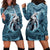 Hawaiian Shark God Kamohoalii Hoodie Dress Polynesian Style LT05 - Polynesian Pride