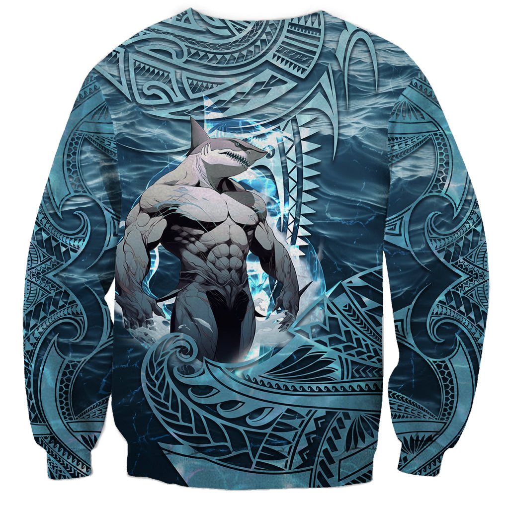 Hawaiian Shark God Kamohoalii Sweatshirt Polynesian Style LT05 - Polynesian Pride