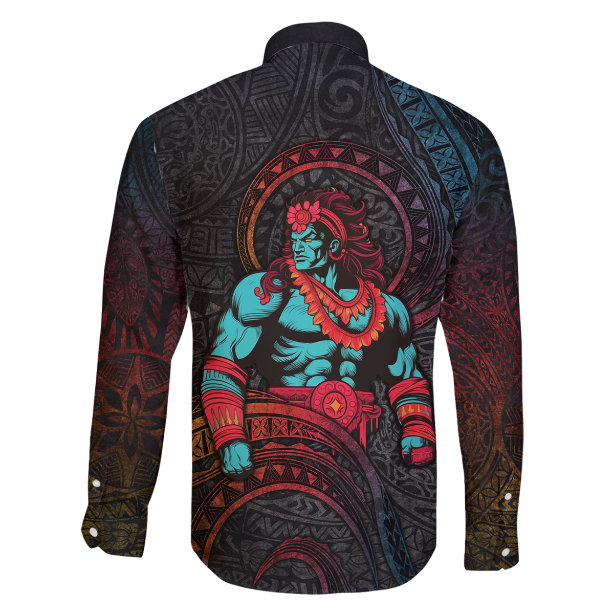 Hawaiian Demigod Maui Family Matching Off Shoulder Short Dress and Hawaiian Shirt Polynesian Mythology LT05 - Polynesian Pride