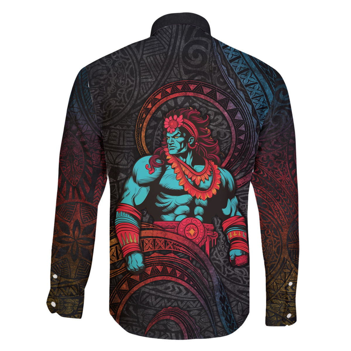 Hawaiian Demigod Maui Family Matching Short Sleeve Bodycon Dress and Hawaiian Shirt Polynesian Mythology LT05 - Polynesian Pride