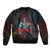 Hawaiian Demigod Maui Sleeve Zip Bomber Jacket Polynesian Mythology LT05 - Polynesian Pride