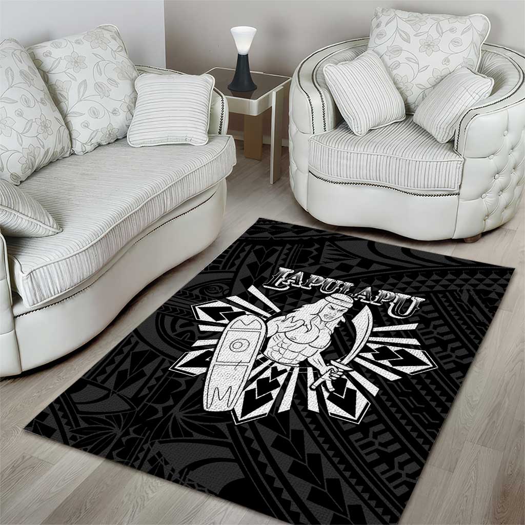 Philippines Tribal Area Rug King Lapu Lapu Black Version