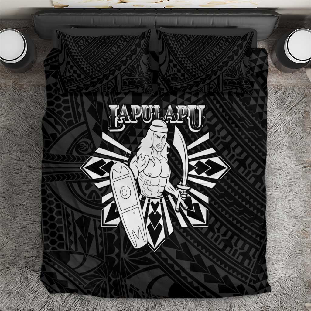 Philippines Tribal Bedding Set King Lapu Lapu Black Version