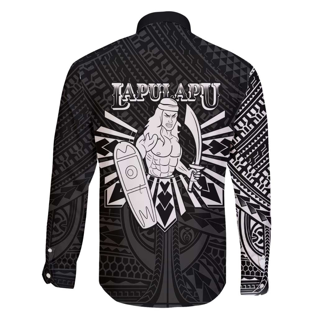 Philippines Tribal Family Matching Tank Maxi Dress and Hawaiian Shirt King Lapu Lapu Black Version