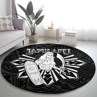 Philippines Tribal Round Carpet King Lapu Lapu Black Version