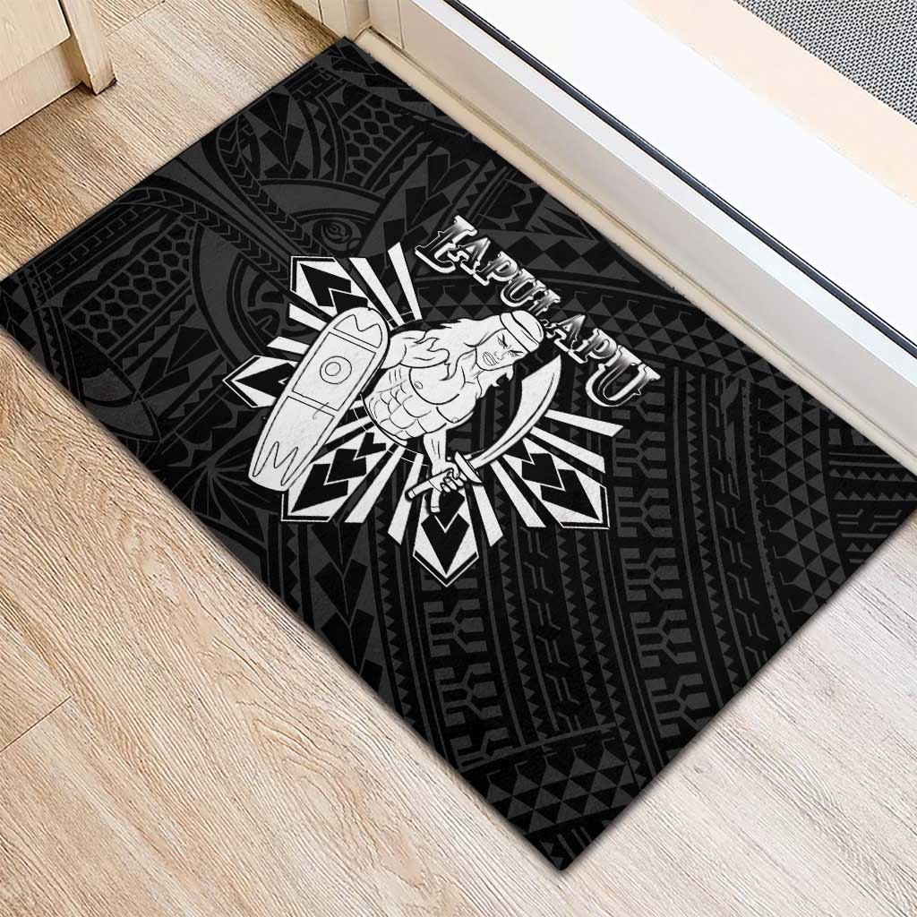 Philippines Tribal Rubber Doormat King Lapu Lapu Black Version