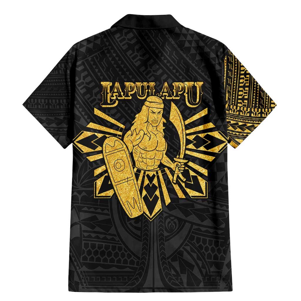 Philippines Tribal Family Matching Mermaid Dress and Hawaiian Shirt King Lapu Lapu Gold Version