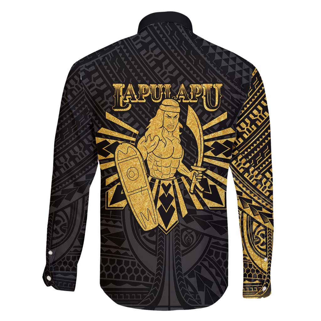 Philippines Tribal Family Matching Short Sleeve Bodycon Dress and Hawaiian Shirt King Lapu Lapu Gold Version