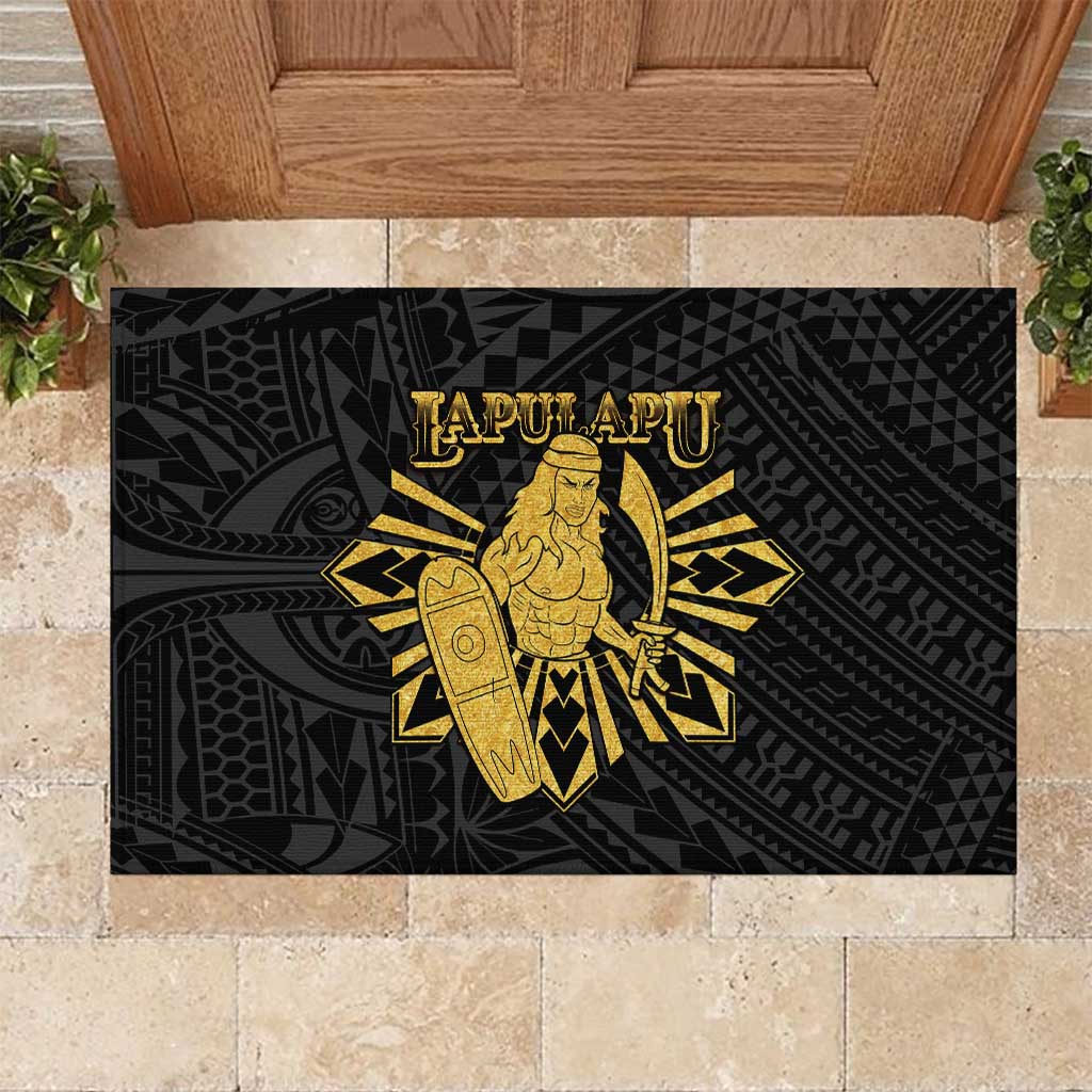 Philippines Tribal Rubber Doormat King Lapu Lapu Gold Version