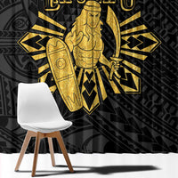 Philippines Tribal Window Curtain King Lapu Lapu Gold Version