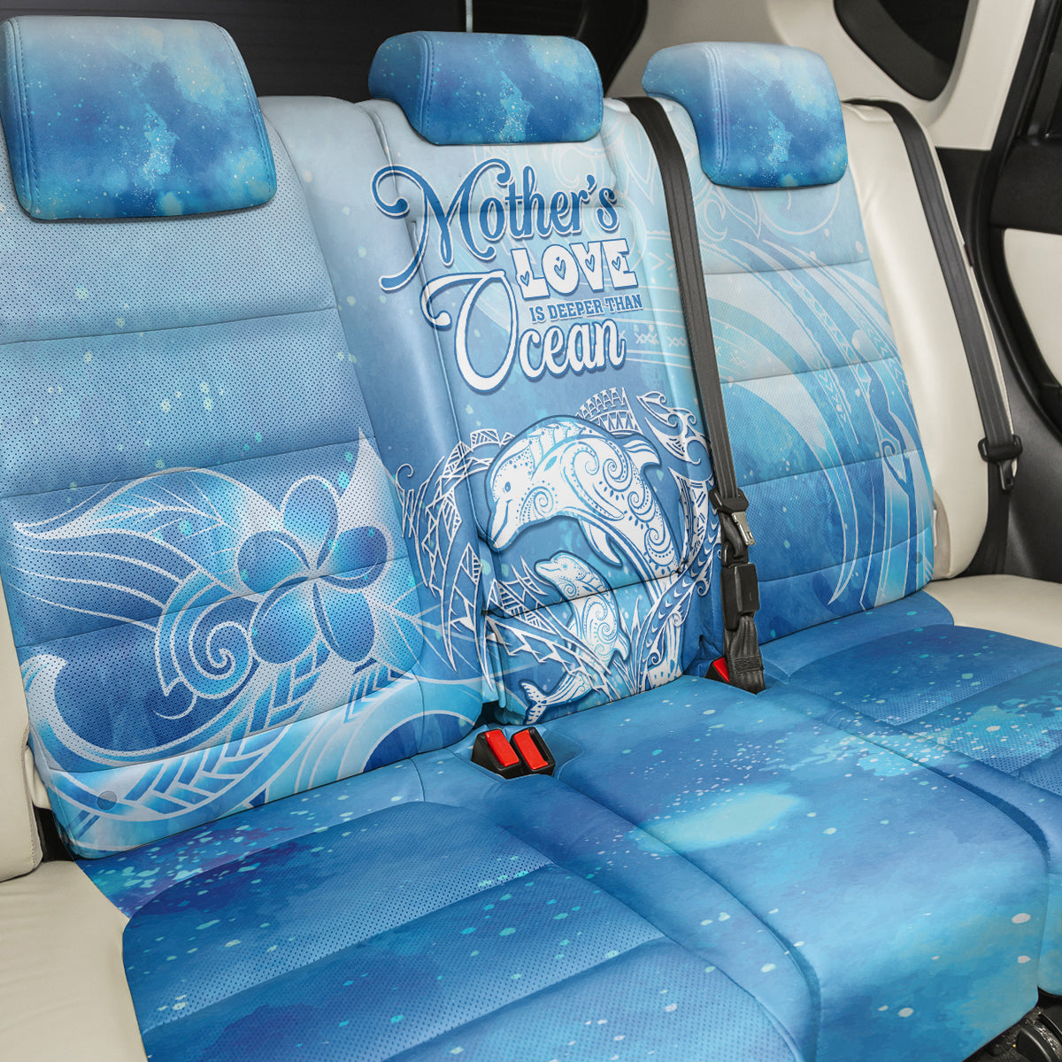 Mother's Love Is Deeper Than Ocean Back Car Seat Cover Polynesian Style