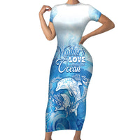 Mother's Love Is Deeper Than Ocean Family Matching Short Sleeve Bodycon Dress and Hawaiian Shirt Polynesian Style