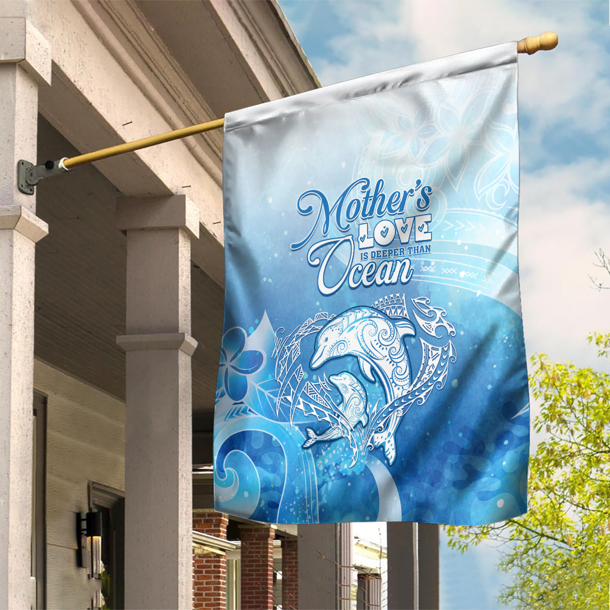 Mother's Love Is Deeper Than Ocean Garden Flag Polynesian Style