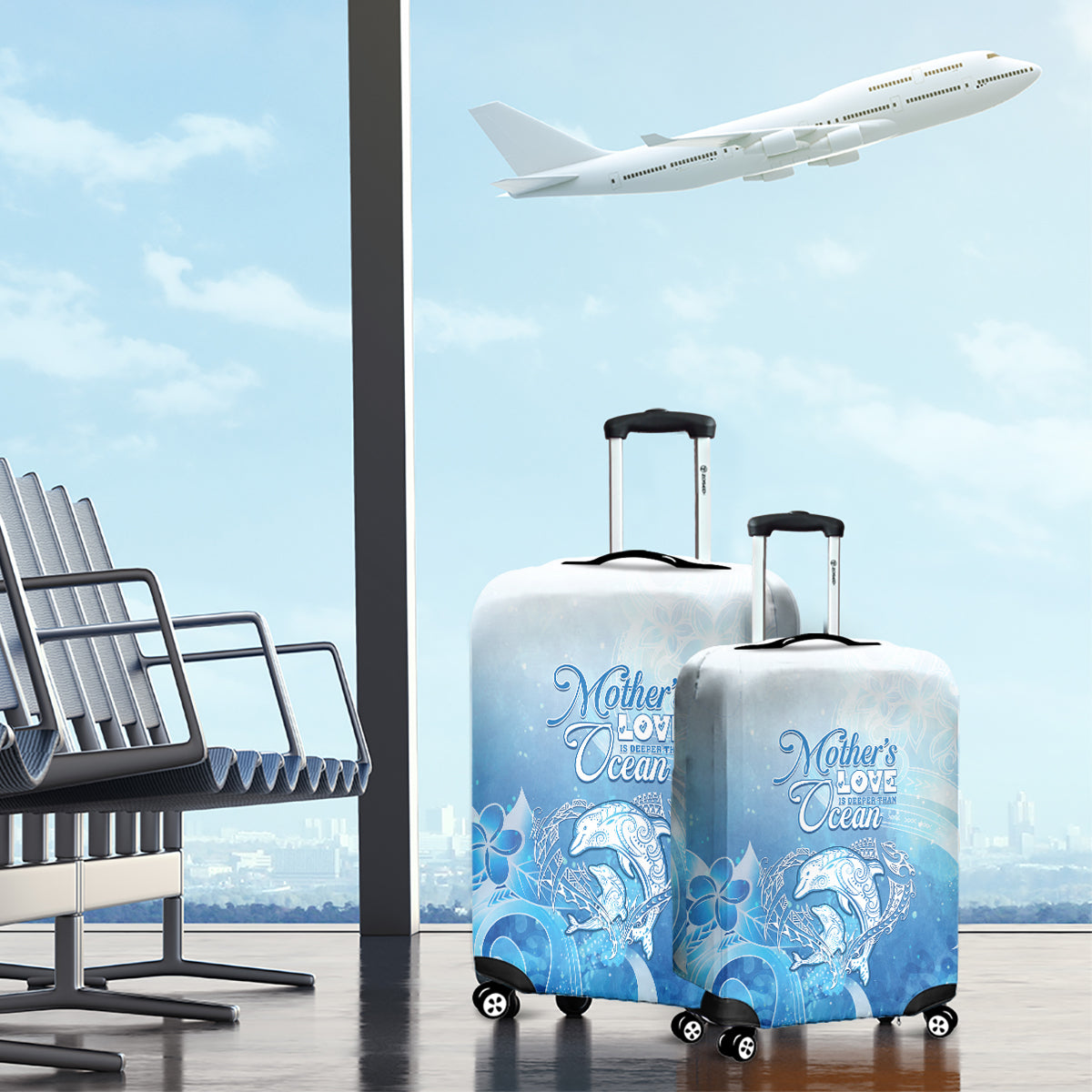 Mother's Love Is Deeper Than Ocean Luggage Cover Polynesian Style