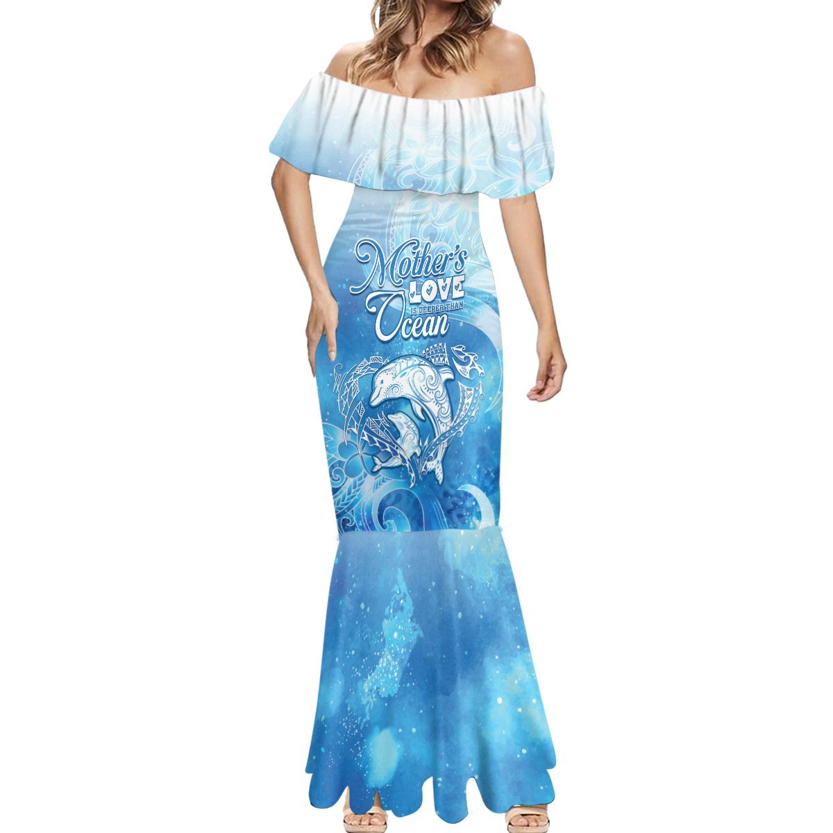 Mother's Love Is Deeper Than Ocean Mermaid Dress Polynesian Style LT05 - Polynesian Pride
