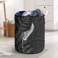 New Zealand Chur Bro Laundry Basket Maori Koru With Silver Fern LT05 Black - Polynesian Pride