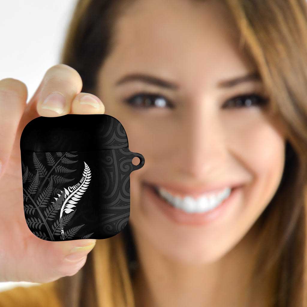 New Zealand Chur Bro AirPods Case Maori Koru With Silver Fern LT05 - Polynesian Pride
