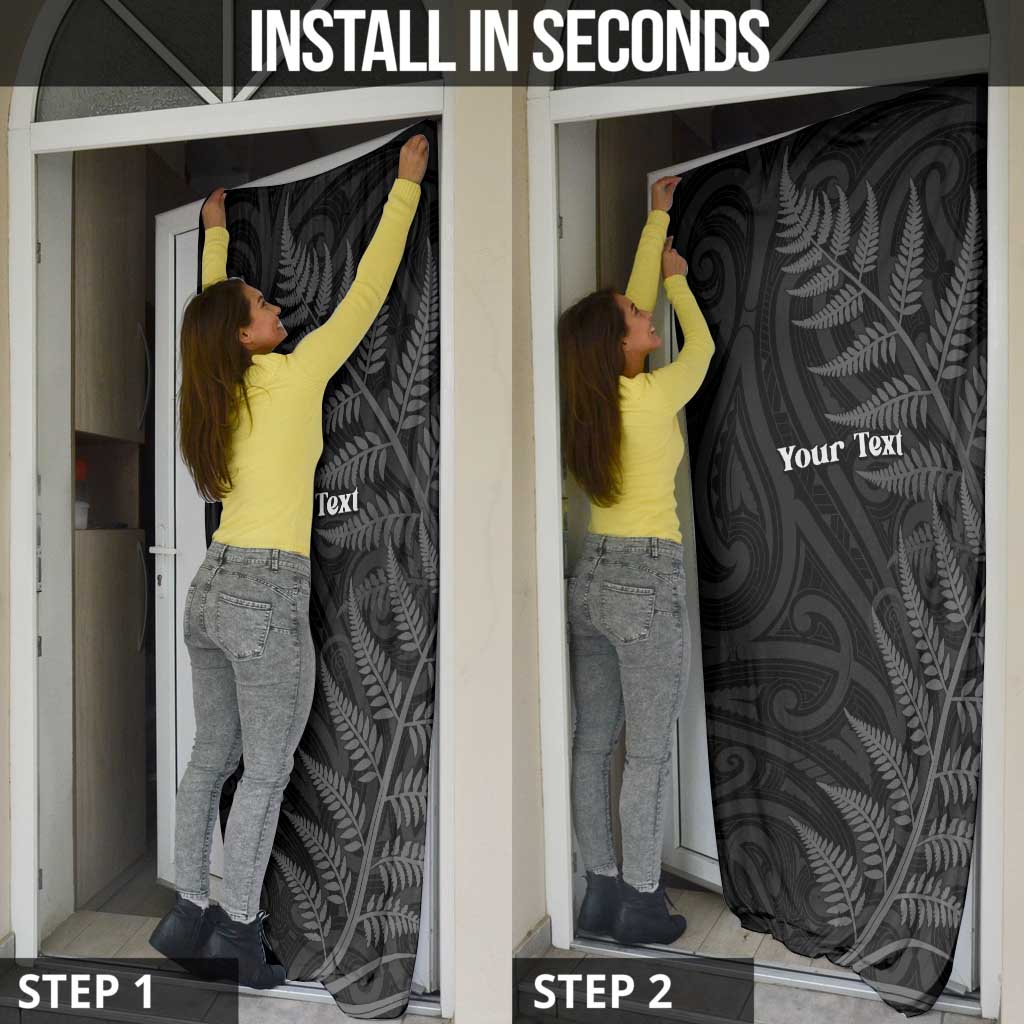 Personalised New Zealand Chur Bro Door Cover Maori Koru With Silver Fern LT05 - Polynesian Pride