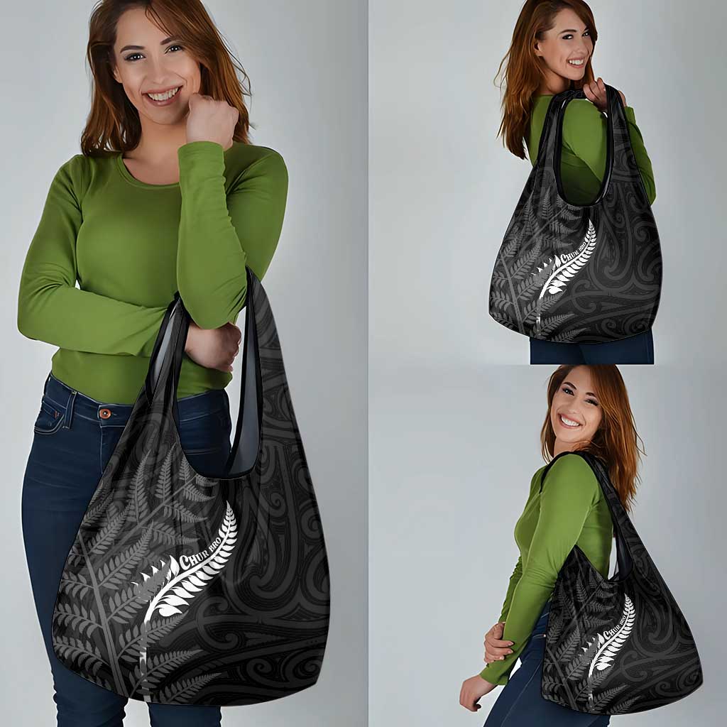 New Zealand Chur Bro Grocery Bag Maori Koru With Silver Fern LT05 - Polynesian Pride