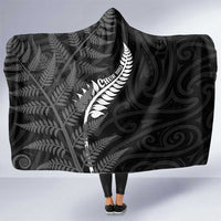 New Zealand Chur Bro Hooded Blanket Maori Koru With Silver Fern