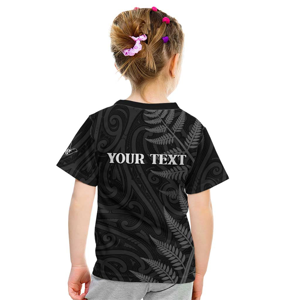 Personalised New Zealand Chur Bro Kid T Shirt Maori Koru With Silver Fern LT05 - Polynesian Pride