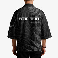 Personalised New Zealand Chur Bro Kimono Maori Koru With Silver Fern