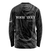 Personalised New Zealand Chur Bro Long Sleeve Shirt Maori Koru With Silver Fern