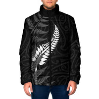 Personalised New Zealand Chur Bro Padded Jacket Maori Koru With Silver Fern