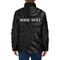 Personalised New Zealand Chur Bro Padded Jacket Maori Koru With Silver Fern