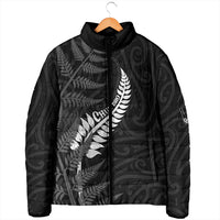 Personalised New Zealand Chur Bro Padded Jacket Maori Koru With Silver Fern