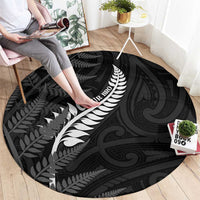 New Zealand Chur Bro Round Carpet Maori Koru With Silver Fern LT05 - Polynesian Pride