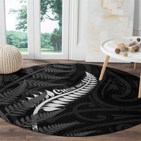 New Zealand Chur Bro Round Carpet Maori Koru With Silver Fern LT05 - Polynesian Pride