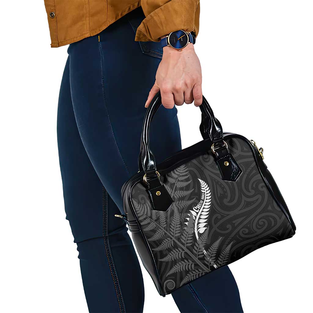 New Zealand Chur Bro Shoulder Handbag Maori Koru With Silver Fern LT05 - Polynesian Pride