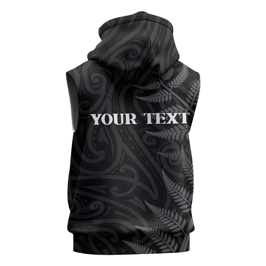 Personalised New Zealand Chur Bro Sleeveless Hoodie Maori Koru With Silver Fern LT05 - Polynesian Pride