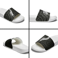 New Zealand Chur Bro Slide Sandals Maori Koru With Silver Fern