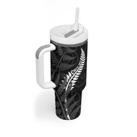 Personalised New Zealand Chur Bro Tumbler With Handle Maori Koru With Silver Fern