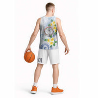 Northern Mariana Islands Chamorro Basketball Jersey Plumeria Curves Style White Version LT05 - Polynesian Pride