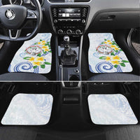 Northern Mariana Islands Chamorro Car Mats Plumeria Curves Style White Version
