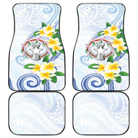 Northern Mariana Islands Chamorro Car Mats Plumeria Curves Style White Version