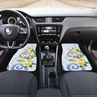 Northern Mariana Islands Chamorro Car Mats Plumeria Curves Style White Version