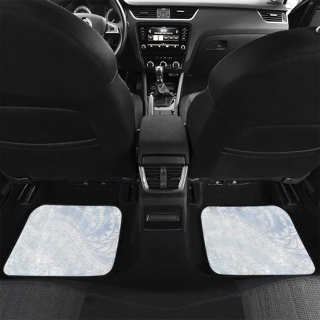 Northern Mariana Islands Chamorro Car Mats Plumeria Curves Style White Version