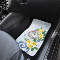 Northern Mariana Islands Chamorro Car Mats Plumeria Curves Style White Version